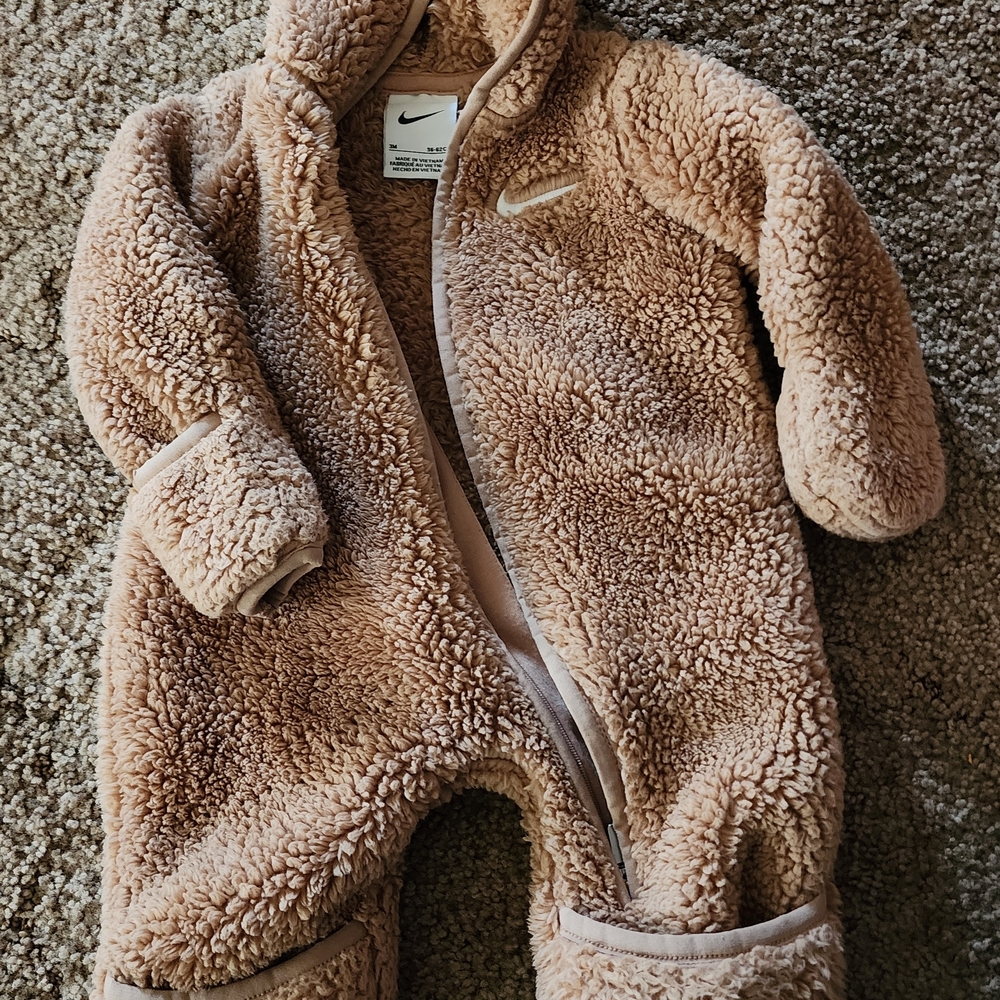 Nike Cozy Tan Sherpa Kids Footie